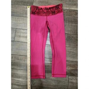 Lululemon Leggings Womens Size 4 Pink And Red Capri